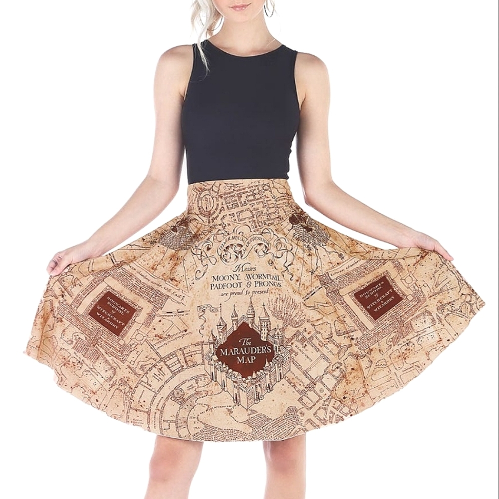 🔴MOVING SALE!🌤️Blackmilk M, Marauder's Map Midi Harry Potter Skirt